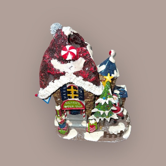 Santa’s Workshop’ 9” Metal Tea Light Display - Picture 2 of 16